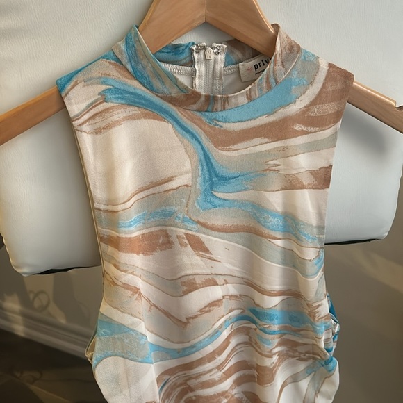 Privy Privately Privileged Ruched Bodycon Multicolour Sleeveless Midi Dress - Picture 9 of 15